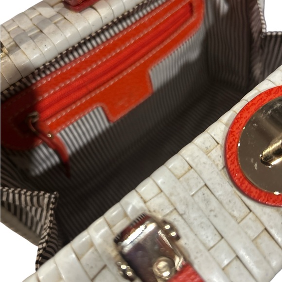 Kate Spade Cream and Brown Satchel with Woven Texture - Picture 8 of 13